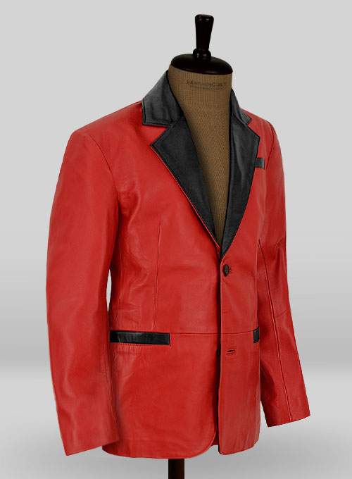 (image for) Red Hampton Leather Blazer - Click Image to Close