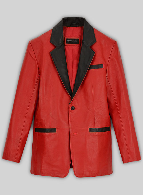 (image for) Red Hampton Leather Blazer - Click Image to Close