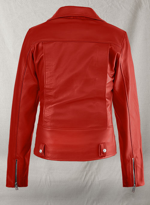 (image for) Red Kylie Jenner Leather Jacket - Click Image to Close