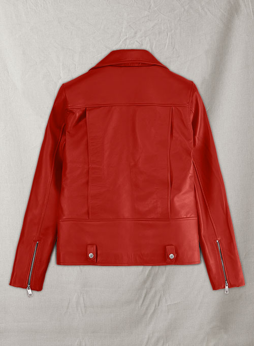 (image for) Red Kylie Jenner Leather Jacket - Click Image to Close