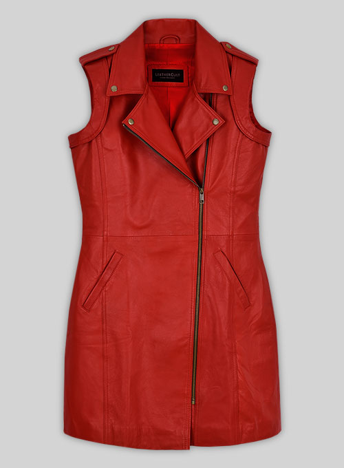 (image for) Red Motivated Biker Leather Dress #772 - Click Image to Close