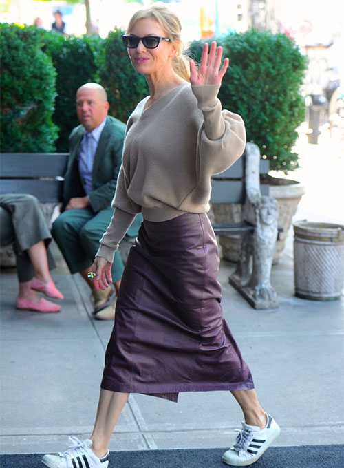 Renee Zellweger Leather Skirt