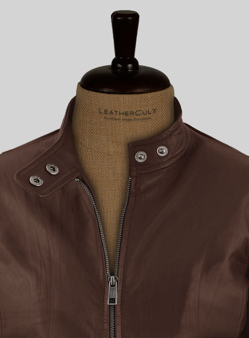 Rover Brown Danika Yarosh Jack Reacher Leather Jacket - Click Image to Close
