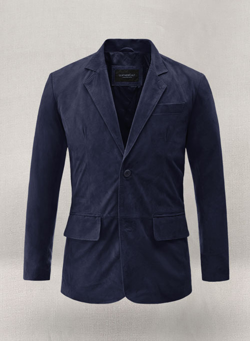 (image for) Royal Blue Suede Leather Blazer