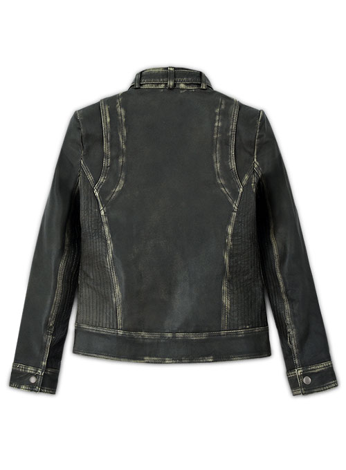 (image for) Rubbed Charcoal Leather Jacket # 217 - Click Image to Close