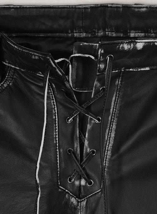 (image for) Rubbed Black Leather Pants #515 - Click Image to Close