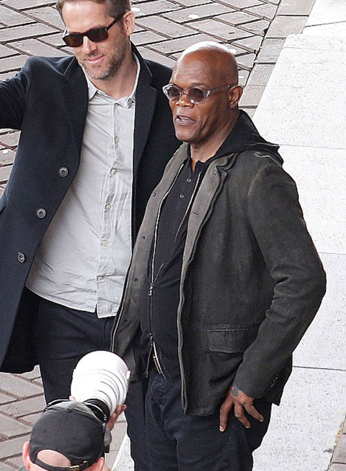 (image for) Samuel Jackson The Hitman's Wife's Bodyguard Leather Blazer - Click Image to Close