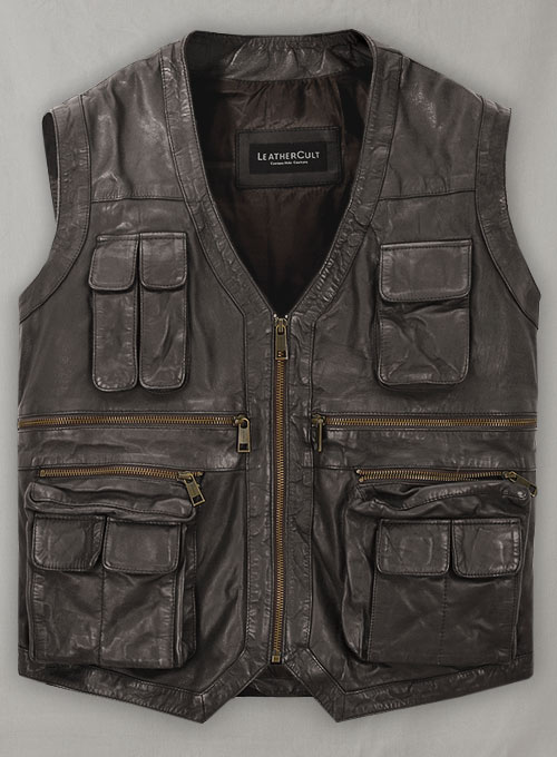 (image for) Soft Louis Brown Washed & Wax Chris Pratt Jurassic World Vest - Click Image to Close