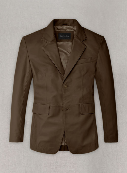 (image for) Soft Scottish Brown Leather Blazer - Click Image to Close