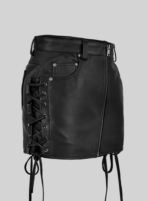 (image for) Side Lace-Up Leather Skirt - # 431 - Click Image to Close