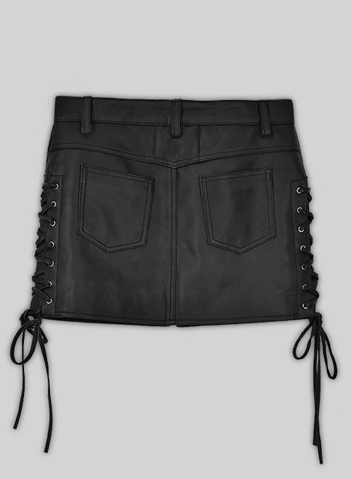 Side Lace-Up Leather Skirt - # 431