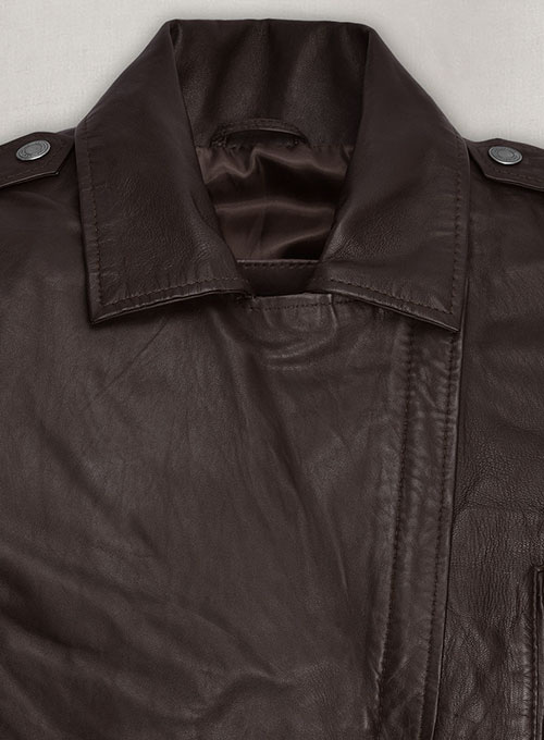 (image for) Soft Brown Washed & Wax Kendall Jenner Leather Jacket #3