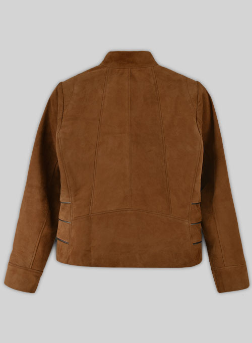 (image for) Soft Caramel Brown Suede Leather Jacket # 521 - Click Image to Close