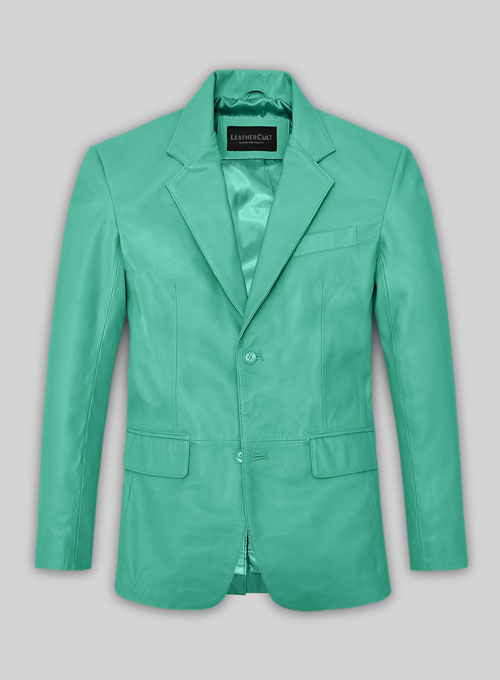 West gebed Of later Soft Castle Green Leather Blazer : LeatherCult: Genuine Custom Leather  Products, Jackets for Men & Women