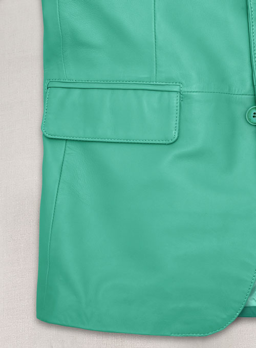 (image for) Soft Castle Green Leather Blazer