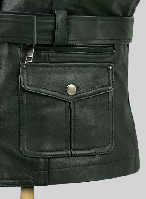 (image for) Soft Deep Olive Wax Rachel Weisz Whistleblower Leather Jacket - Click Image to Close