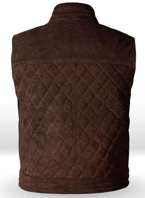 (image for) Soft Dark Brown Suede Leather Vest # 324 - Click Image to Close