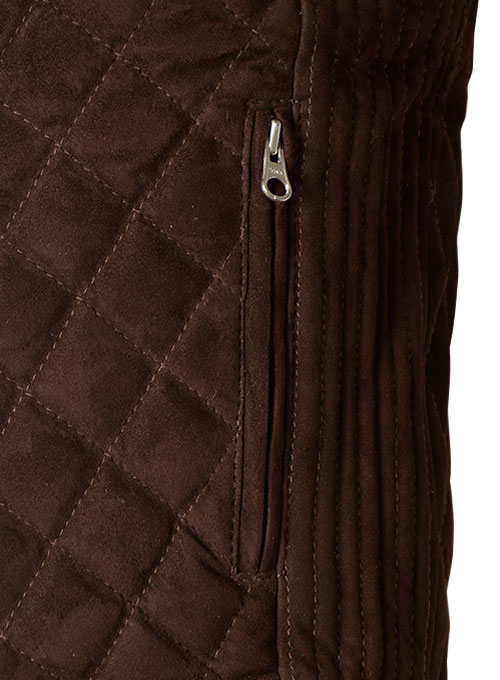 (image for) Soft Dark Brown Suede Leather Vest # 324 - Click Image to Close