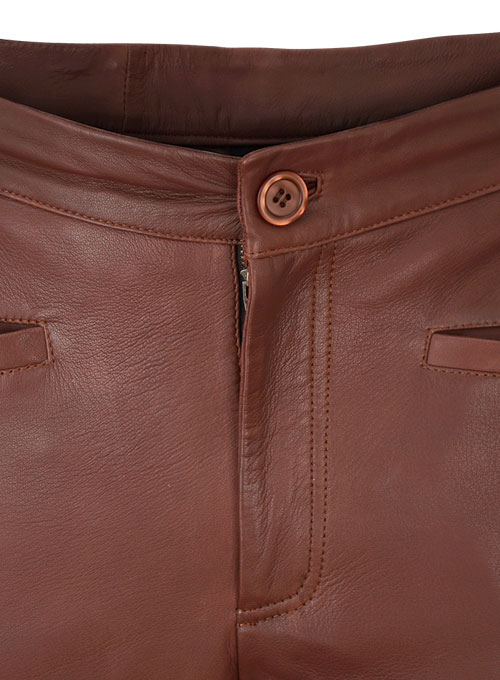 (image for) Soft Fermented Burgundy Zoey Leather Pants - Click Image to Close