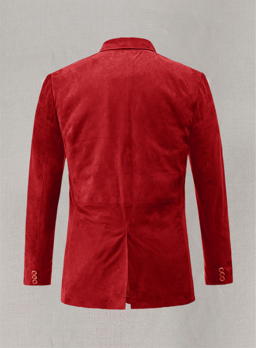 (image for) Soft Lava Red Suede Leather Blazer - Click Image to Close