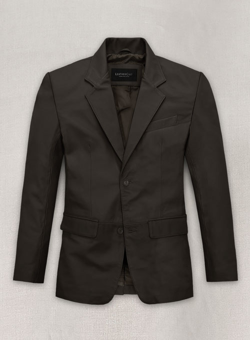 (image for) Soft Louis Brown Leather Blazer - Click Image to Close