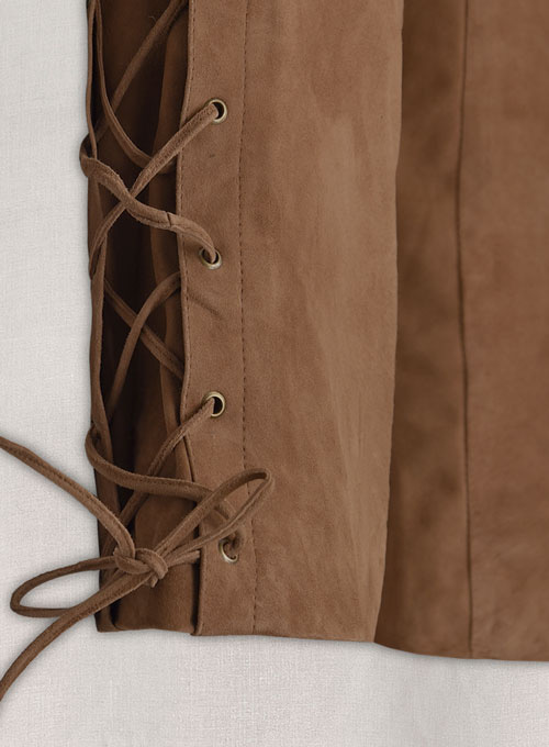 (image for) Oak Brown Suede Leather Pants #515 - Click Image to Close
