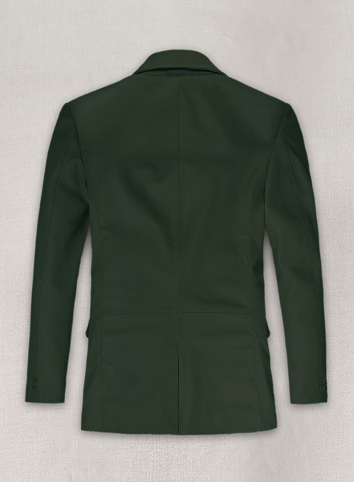 (image for) Soft Deep Olive Leather Blazer - Click Image to Close