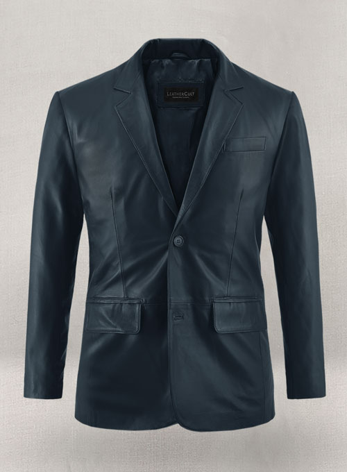 Soft Winsor Blue Leather Blazer : LeatherCult: Genuine Custom Leather ...