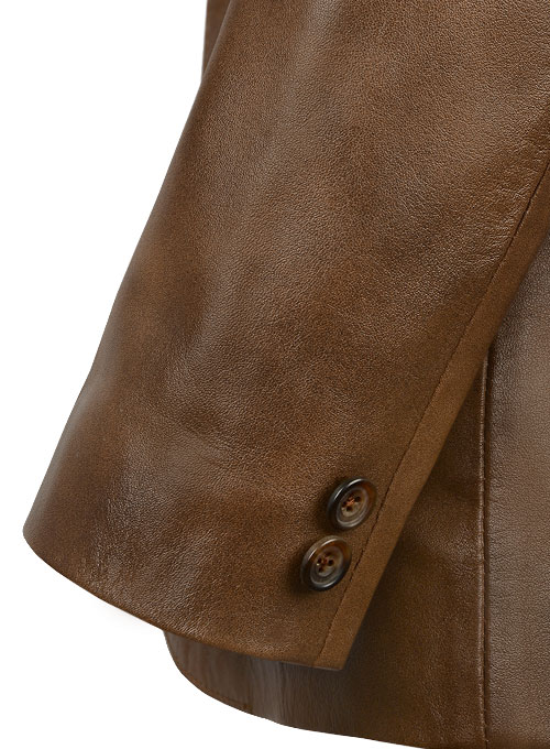 (image for) Spanish Brown Harper Leather Blazer - Click Image to Close