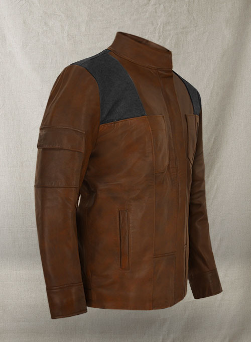 (image for) Spanish Brown Alden Ehrenreich Solo Leather Jacket - Click Image to Close