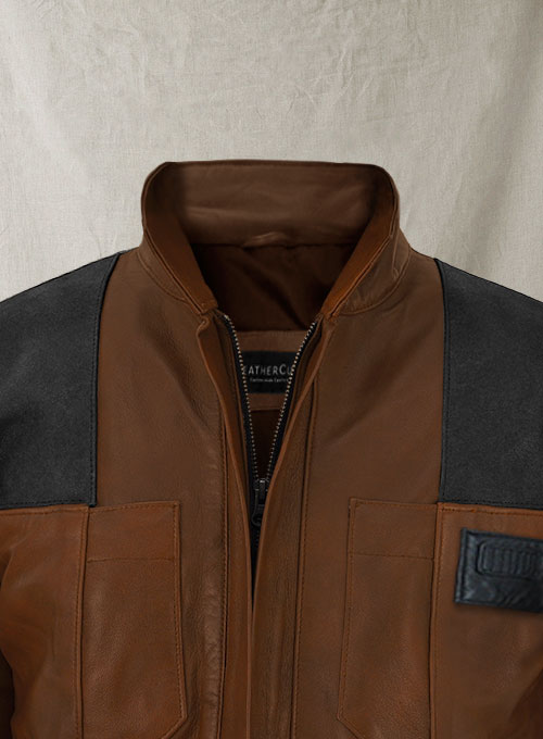 (image for) Spanish Brown Alden Ehrenreich Solo Leather Jacket - Click Image to Close