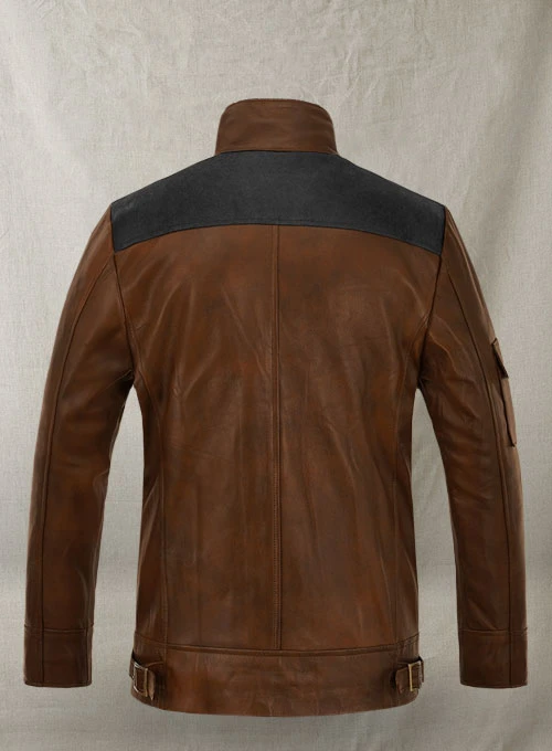 (image for) Spanish Brown Alden Ehrenreich Solo Leather Jacket - Click Image to Close