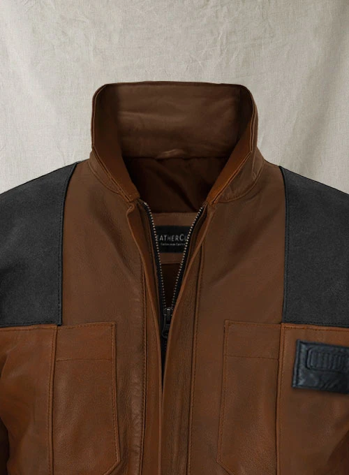 (image for) Spanish Brown Alden Ehrenreich Solo Leather Jacket - Click Image to Close