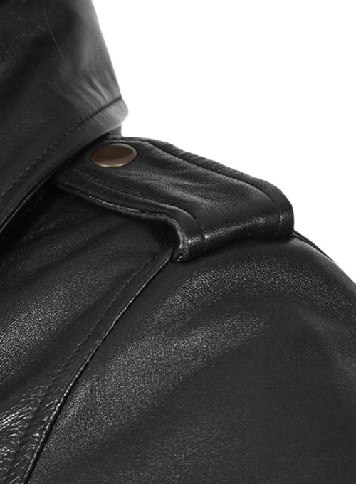 (image for) Thick Black Brie Larson Captain Marvel Leather Jacket - Click Image to Close