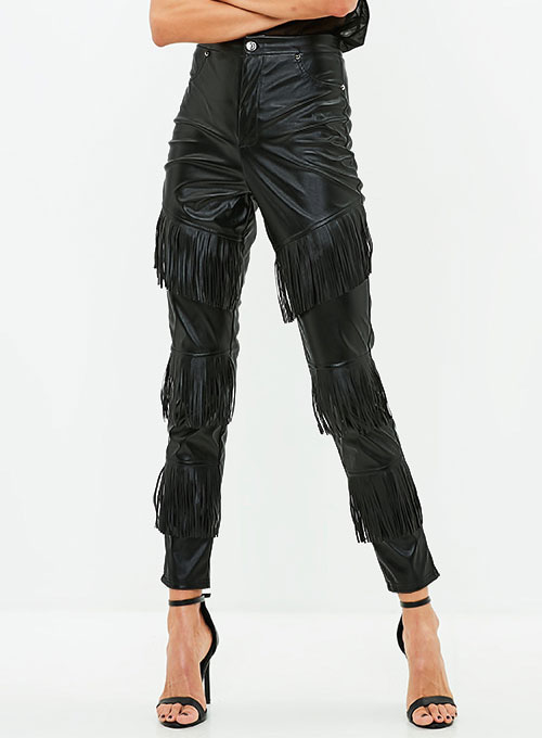 (image for) Tiered Fringe Leather Pants