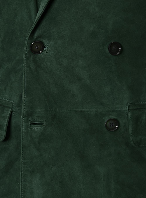 (image for) Timber Green Suede Double Breasted Blazer