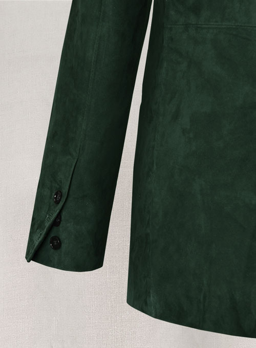 (image for) Timber Green Suede Double Breasted Blazer