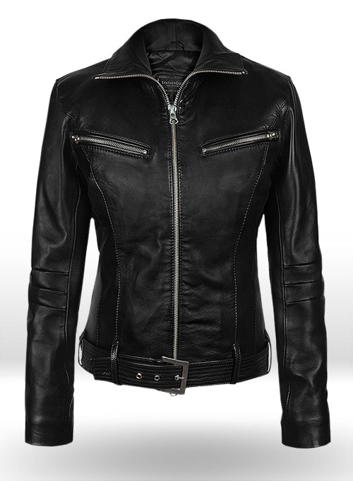 (image for) Thick Black Rachel G I Joe The Rise of Cobra Leather Jacket - Click Image to Close
