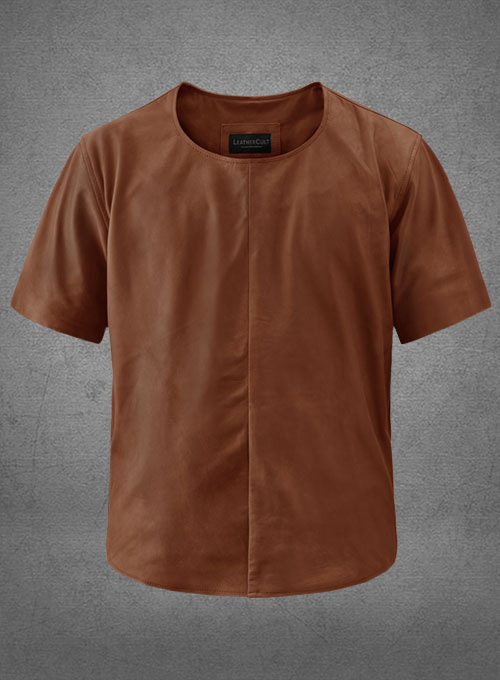 (image for) Light Weight Unlined Tan Leather T-Shirt