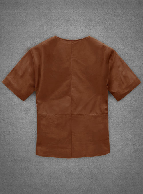 (image for) Light Weight Unlined Tan Leather T-Shirt - Click Image to Close