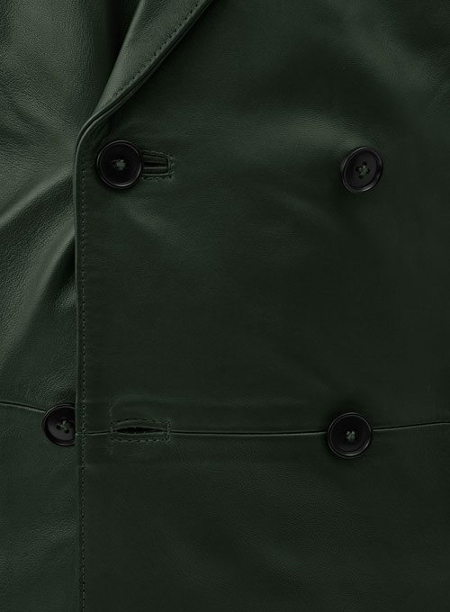 (image for) Vintage Green Leather Blazer - Click Image to Close