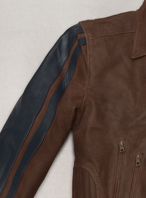 (image for) Vintage Brown Grain Robert Pattinson Leather Jacket #2 - Click Image to Close