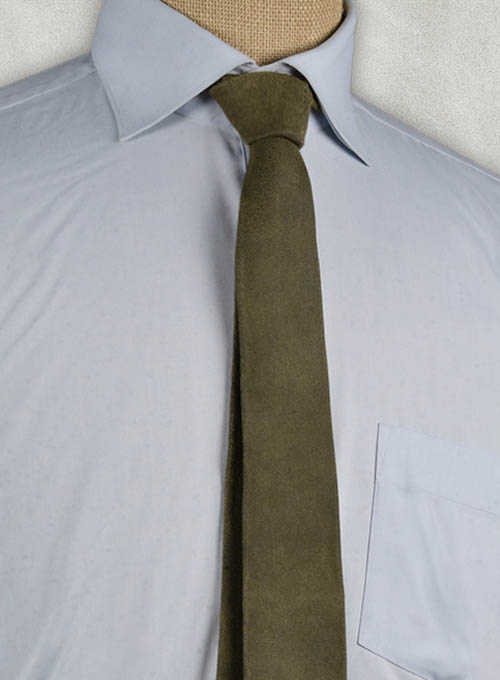 (image for) Vintage Italian Olive Leather Tie - Click Image to Close