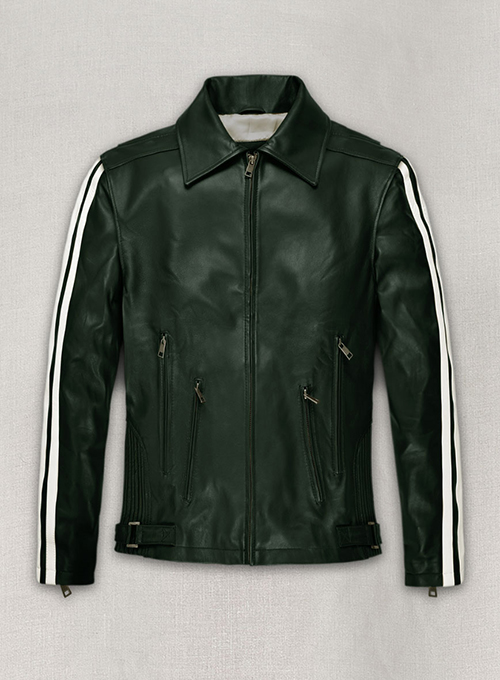 (image for) Vintage Green Robert Pattinson Leather Jacket #2 - Click Image to Close