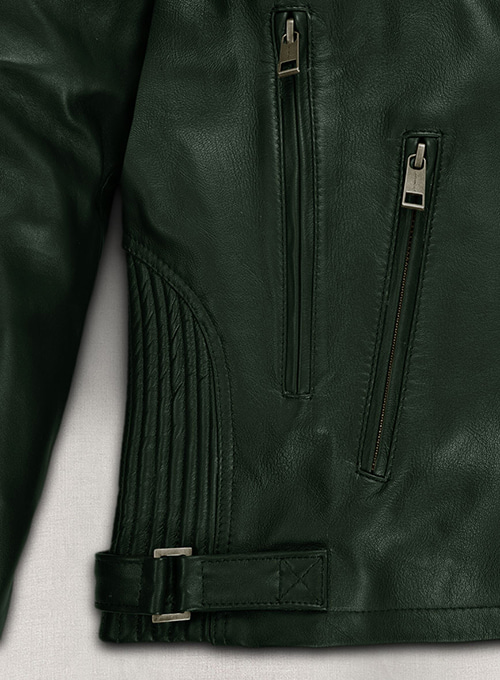 (image for) Vintage Green Robert Pattinson Leather Jacket #2 - Click Image to Close