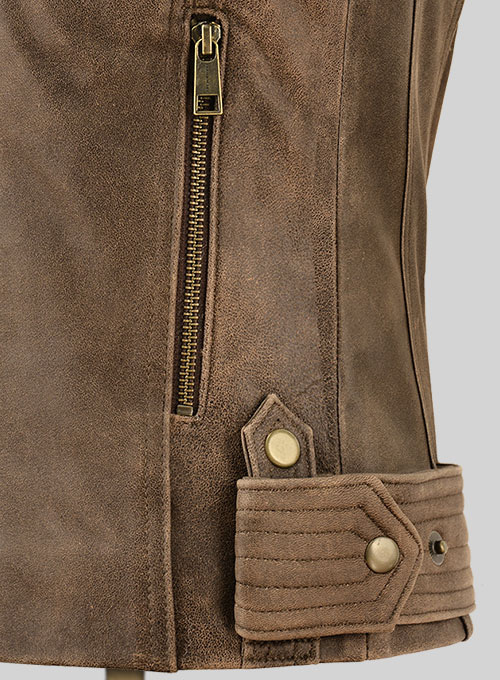 Vintage Gravel Brown Leather Jacket # 263