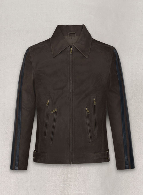 (image for) Vintage Brown Grain Robert Pattinson Leather Jacket #2 - Click Image to Close