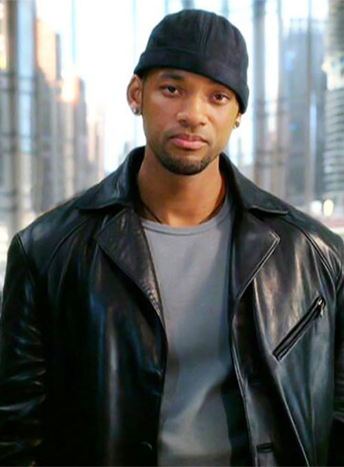 (image for) Will Smith I Robot Leather Long Coat - Click Image to Close