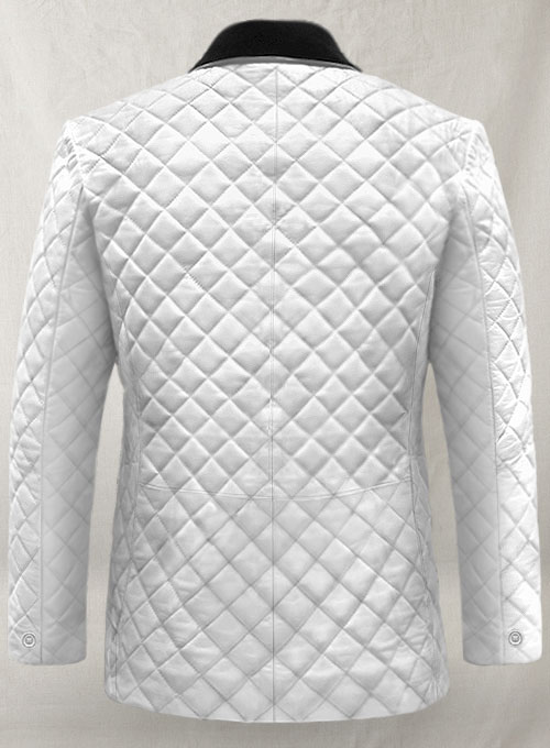 (image for) White Bocelli Tuxedo Quilted Leather Blazer - Click Image to Close