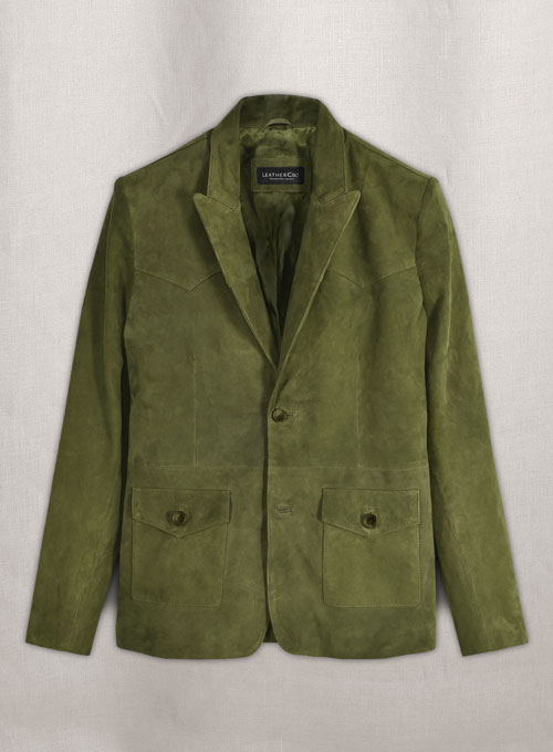 (image for) Woodland Green Suede Western Leather Blazer